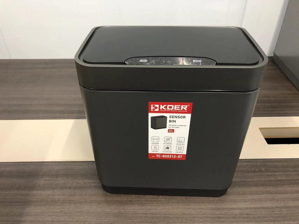 Відро для сміття сенсорне прямокутне KOER TC-020312-07 12 л колір графіт - Зображення 5