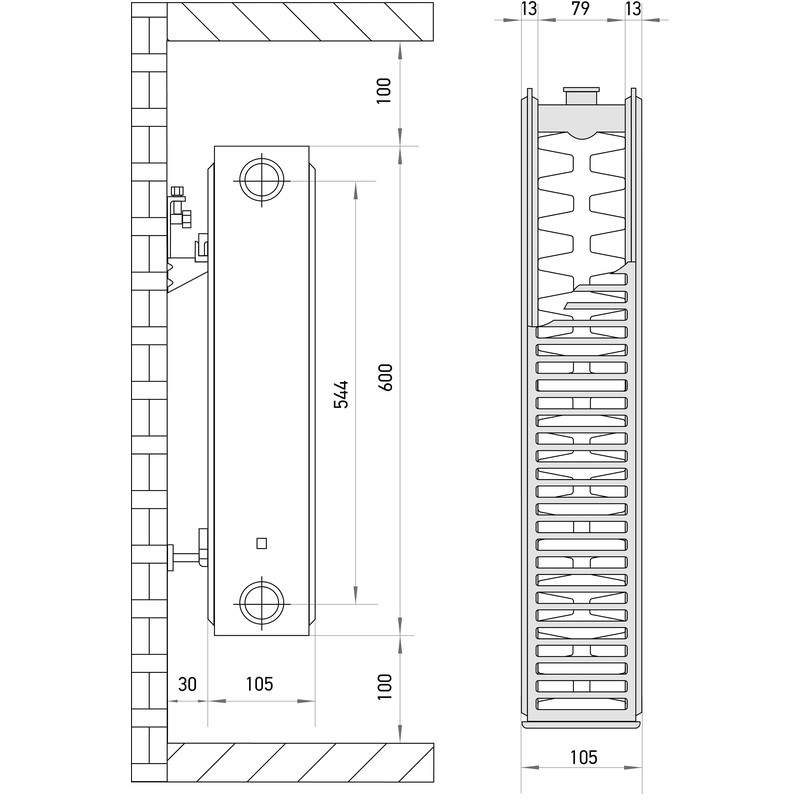 Сталевий радіатор Europroduct 22 x 600 x 1200 - Зображення 2