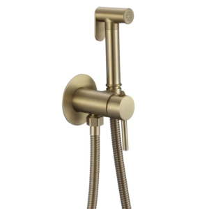 Змішувач для гігієнічного душу Mixxus Premium Hans 002-A Inner Brushed Gold з лійкою