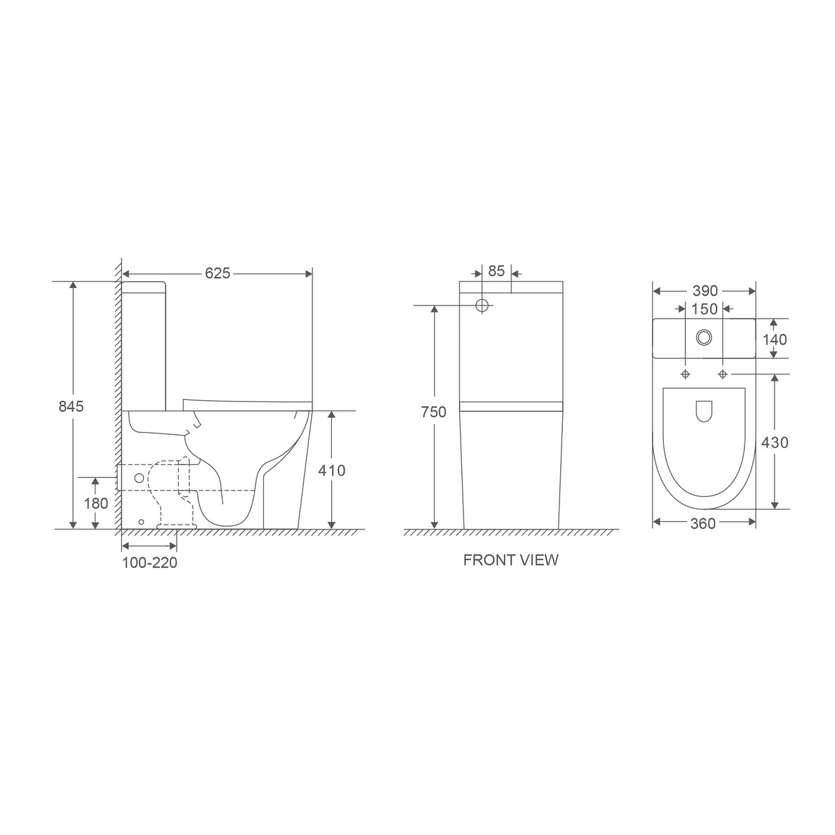 Чаша унітазу-компакту Mixxus Premium BEVEL-0401-T1 625×390×845 мм система змиву TORNADO 1.0 без сидіння, білий - Зображення 9