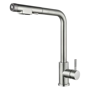 Змішувач для кухні з висувним виливом Mixxus LUX-021 PULL з нерж. сталі SUS304