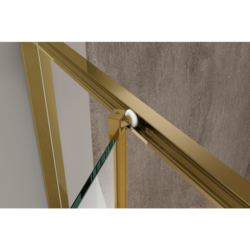 Душова кабіна без піддону KOER SR SC09-90x90x200-L-TR-12 прозоре скло Easy Clean 6мм Матове золото - Зображення 6