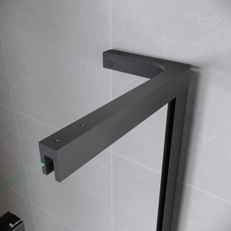 Двері у нішу Walk-In розсувні KOER SR SD07-120x200-L-TR-07 прозоре скло Easy Clean 8мм Графіт - Зображення 3