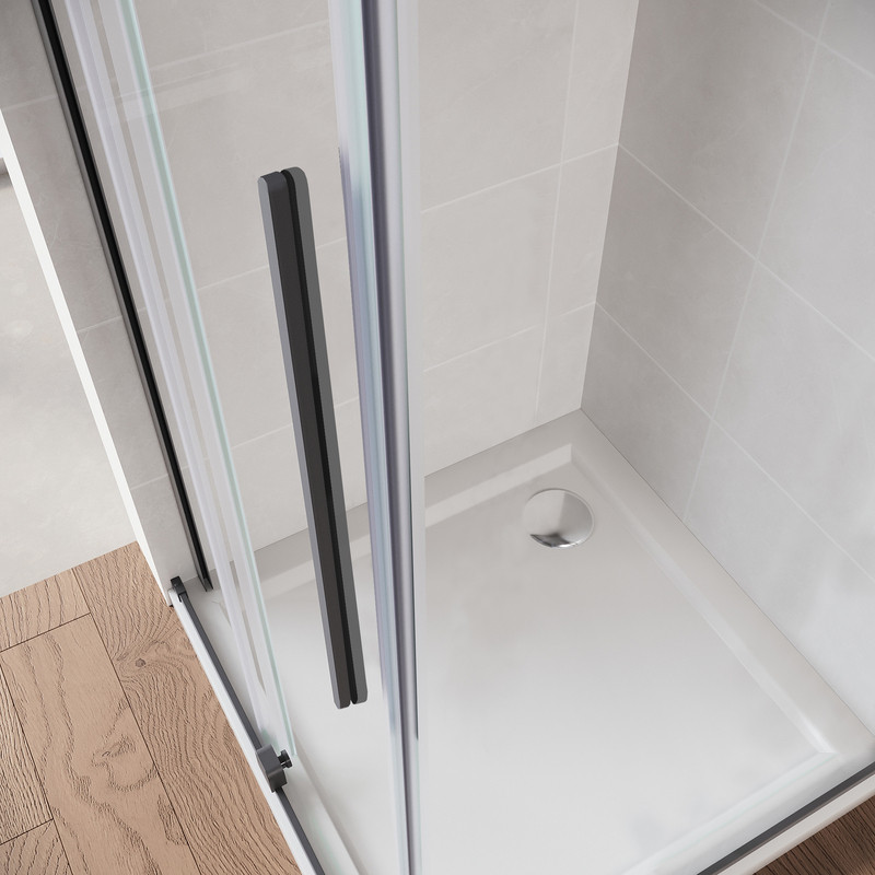Двері у нішу Walk-In розсувні KOER SR SD07-120x200-L-TR-07 прозоре скло Easy Clean 8мм Графіт - Зображення 5