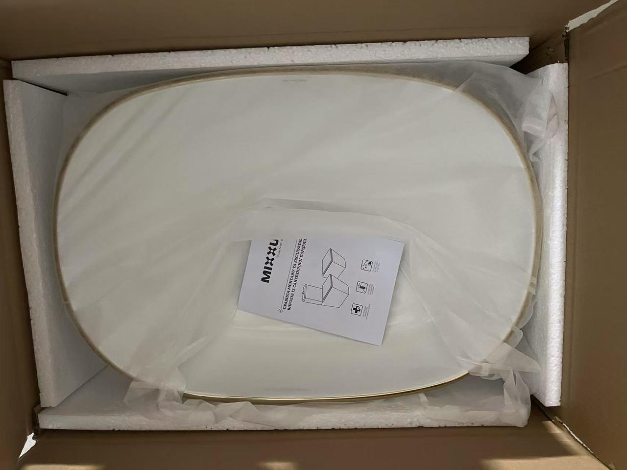 Раковина накладна Mixxus Premium ELLIPSE-0105 EDGE GOLD 600х400х150mm - Зображення 6