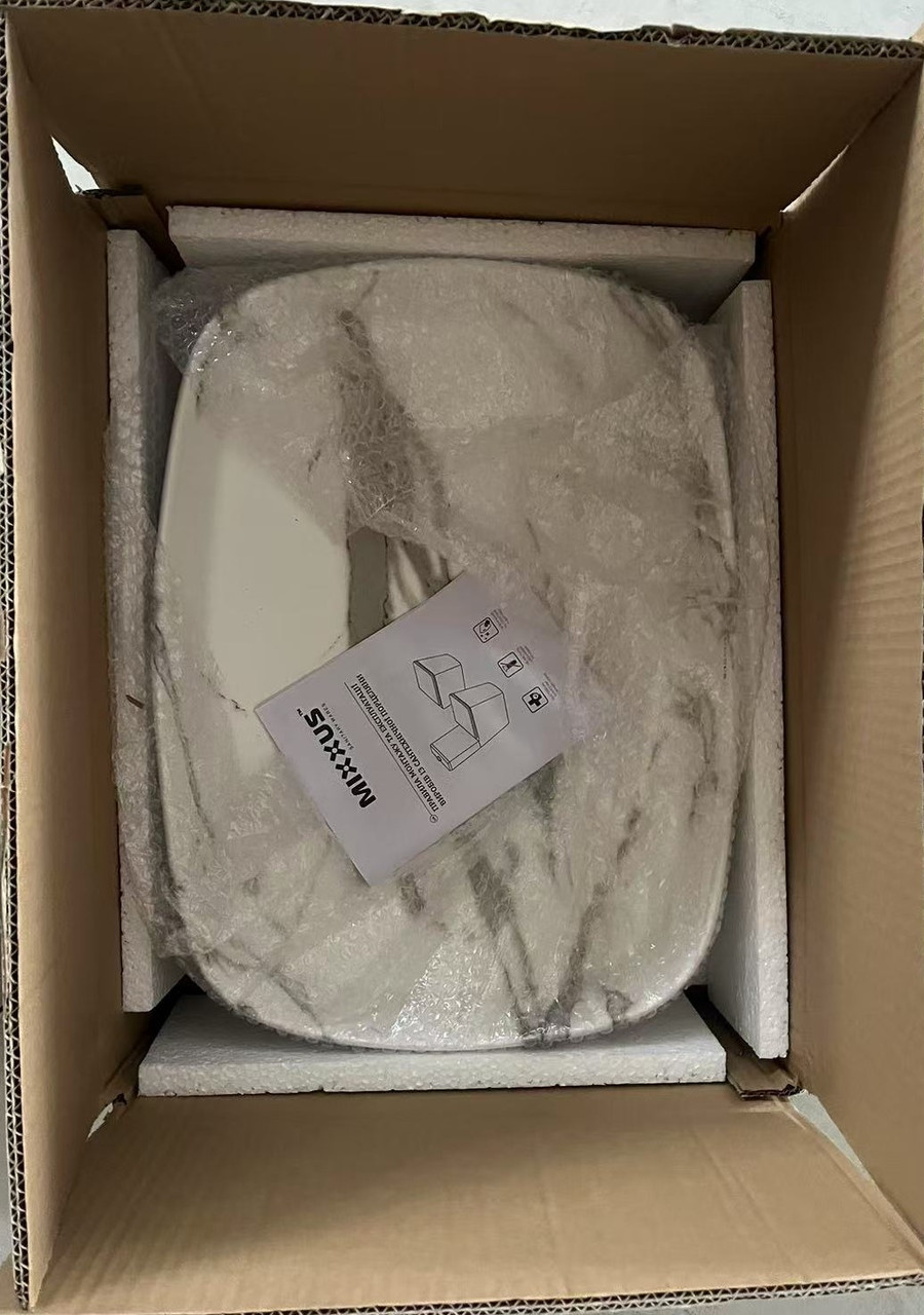 Раковина накладна Mixxus Premium BEVEL-0102 MARBLE 495х370х135mm - Зображення 3