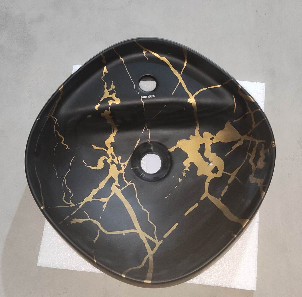 Раковина накладна MIXXUS PREMIUM WAVE-0201 MARBLE 430х430х150mm з отвором під змішувач - Зображення 8
