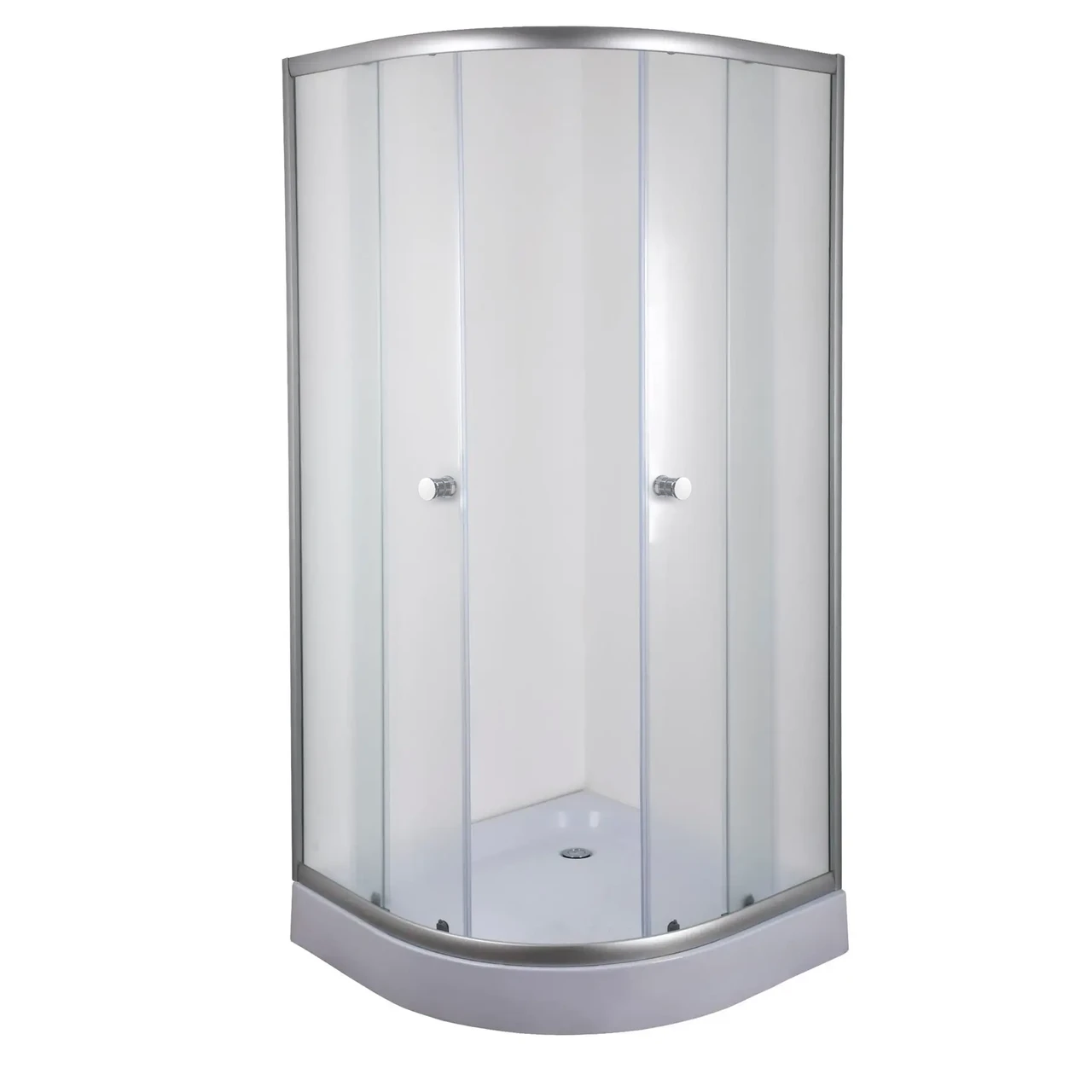 Душова кабіна з низьким піддоном Mixxus PLAIN SCT02-100x100x195-FB SATIN матове скло 4мм - Зображення 4