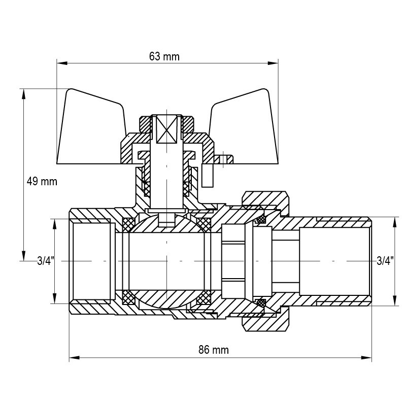 Кран з американкою 3/4" білий - Зображення 2
