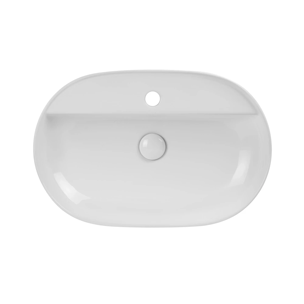 Раковина накладна керамічна Mixxus Premium ELLIPSE-0202 610×400×120 мм, білий - Зображення 2