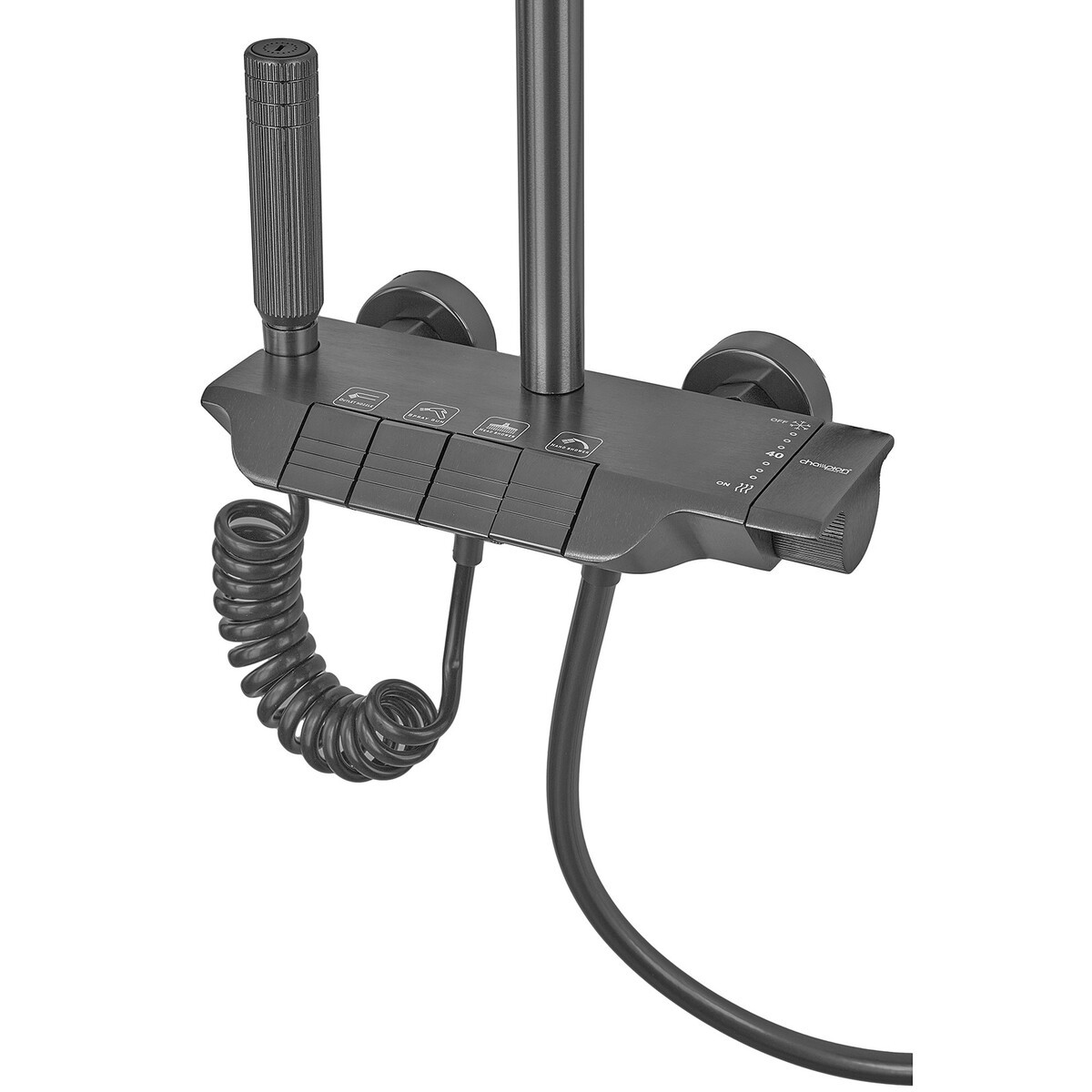 Душова колона Champion PBM-009-J Graphite зі змішувачем з кнопковим перемикачем, 4 режими - Зображення 3