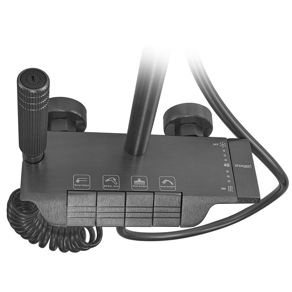 Душова колона Champion PBM-009-J Graphite зі змішувачем з кнопковим перемикачем, 4 режими - Зображення 7