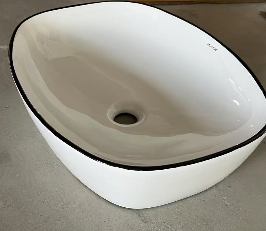 Раковина накладна Mixxus Premium DIVERSE-0109 EDGE BLACK 500х380х140mm - Зображення 3