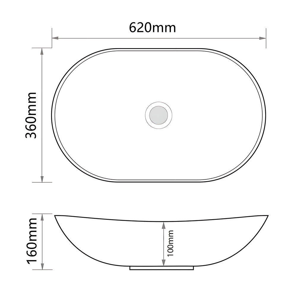 Раковина накладна Mixxus Premium WAVE-0105 EDGE BLACK 620х360х160mm - Зображення 6
