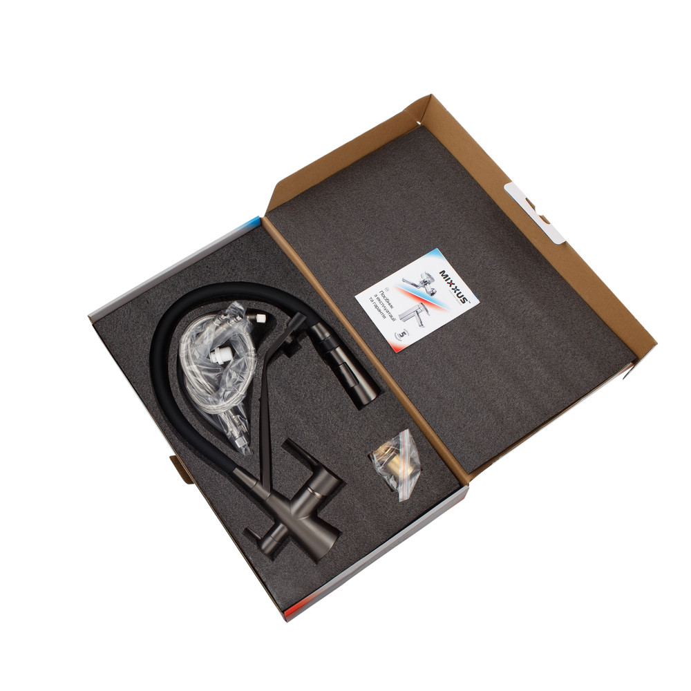 Змішувач для кухні Mixxus Premium Magnet 021 GRAPHITE REFL.BLACK - Зображення 5