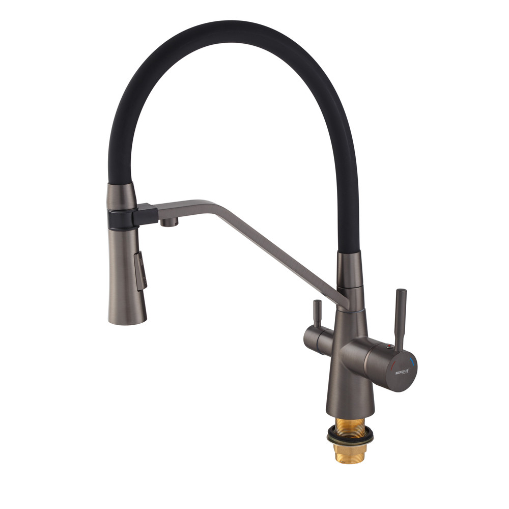 Змішувач для кухні Mixxus Premium Magnet 021 GRAPHITE REFL.BLACK - Зображення 7