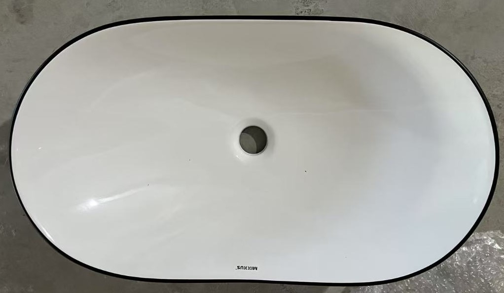 Раковина накладна Mixxus Premium WAVE-0105 EDGE BLACK 620х360х160mm - Зображення 8