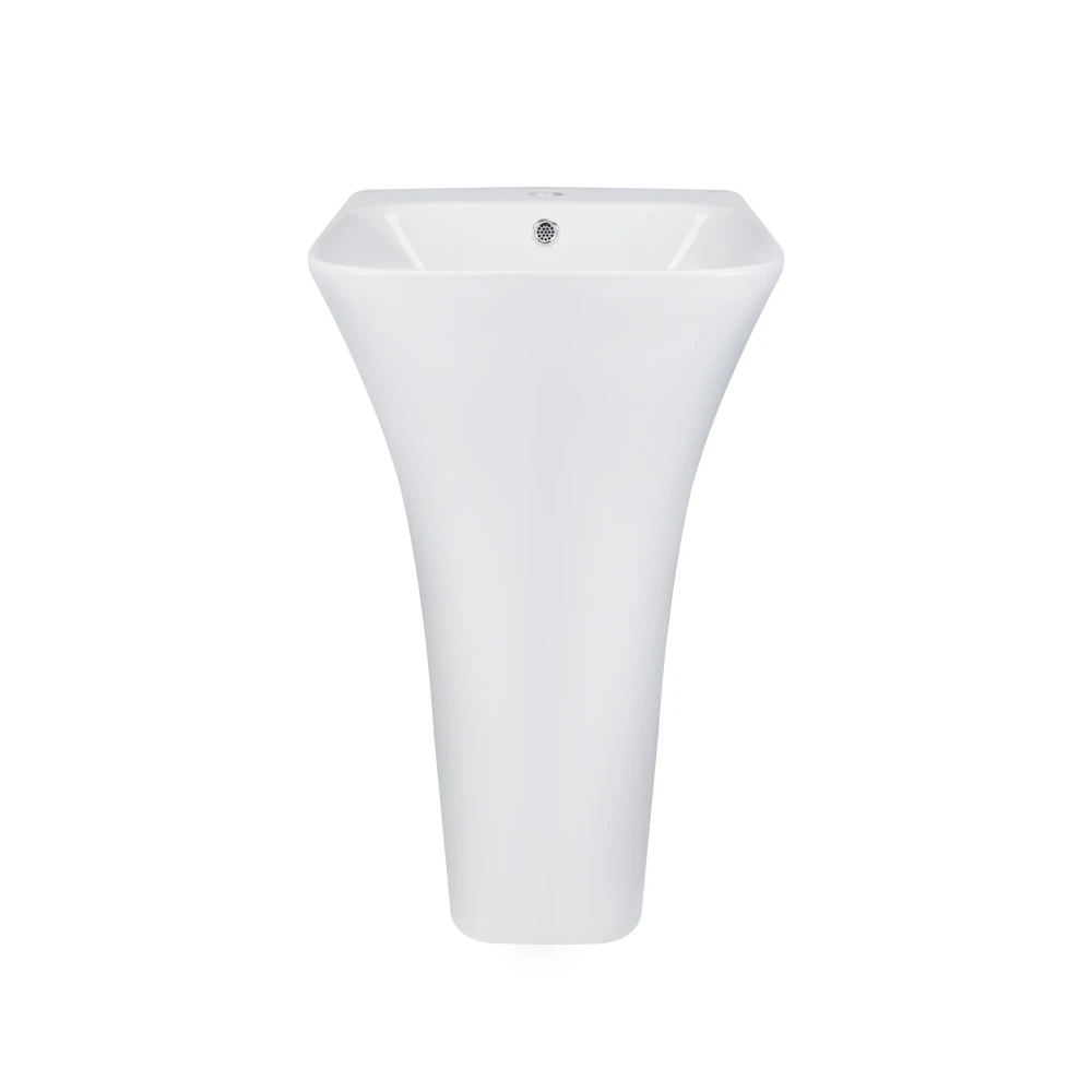 Раковина моноблок Mixxus BEVEL-1101 з отвором під змішувач та переливом 450х435х835mm - Зображення 4