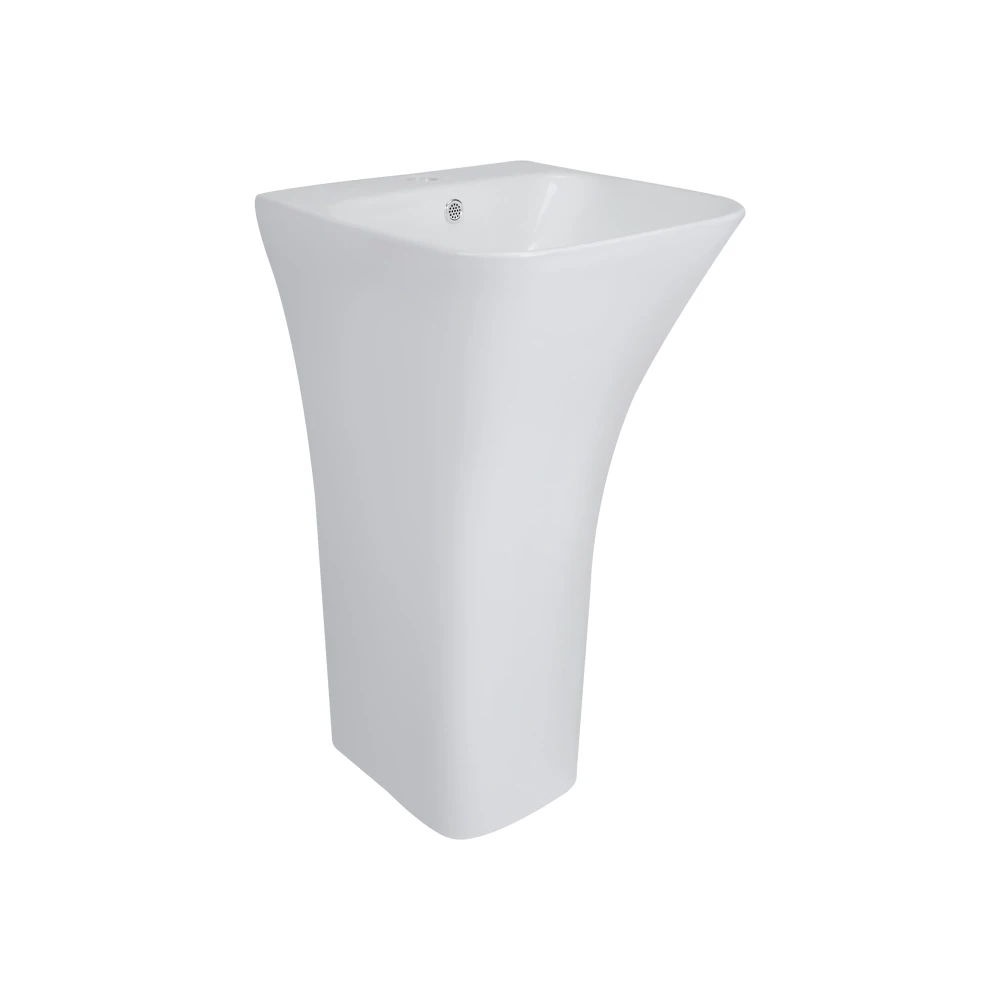 Раковина моноблок Mixxus BEVEL-1101 з отвором під змішувач та переливом 450х435х835mm - Зображення 5