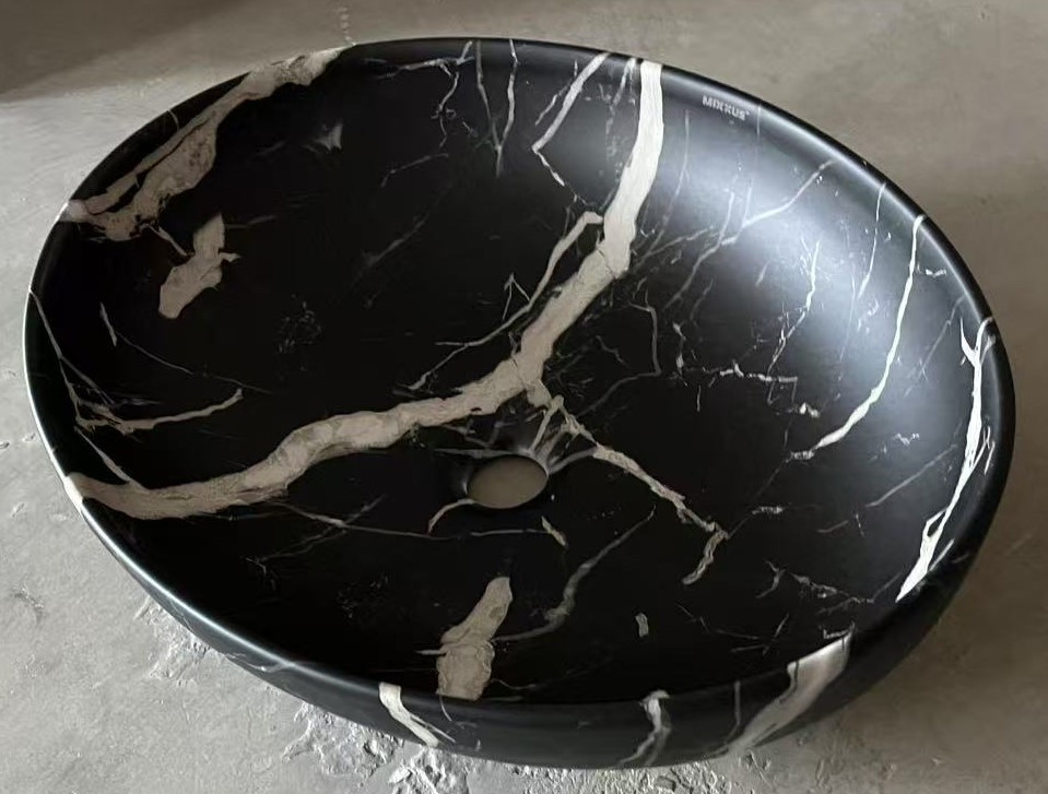 Раковина накладна Mixxus Premium ELLIPSE-0102 MARBLE 515х400х130mm - Зображення 3