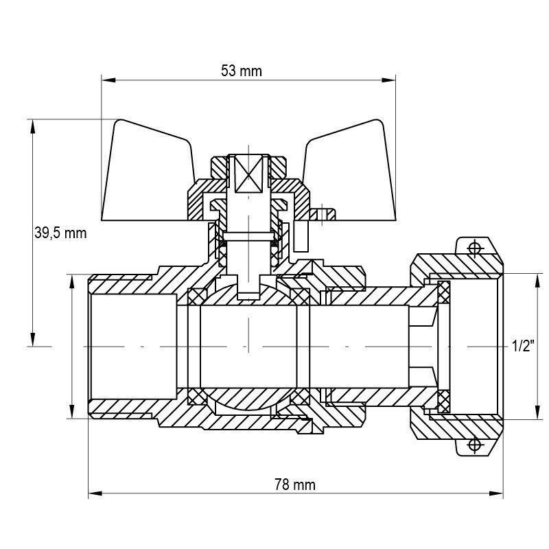Кран з накидною гайкою 1/2" ГШМ газ KOER KR.220.G - Зображення 2