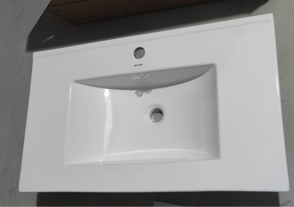 Раковина меблева Mixxus Premium CUBIC-1503 810×460×170 мм з отвором під змішувач і переливом, білий - Зображення 3