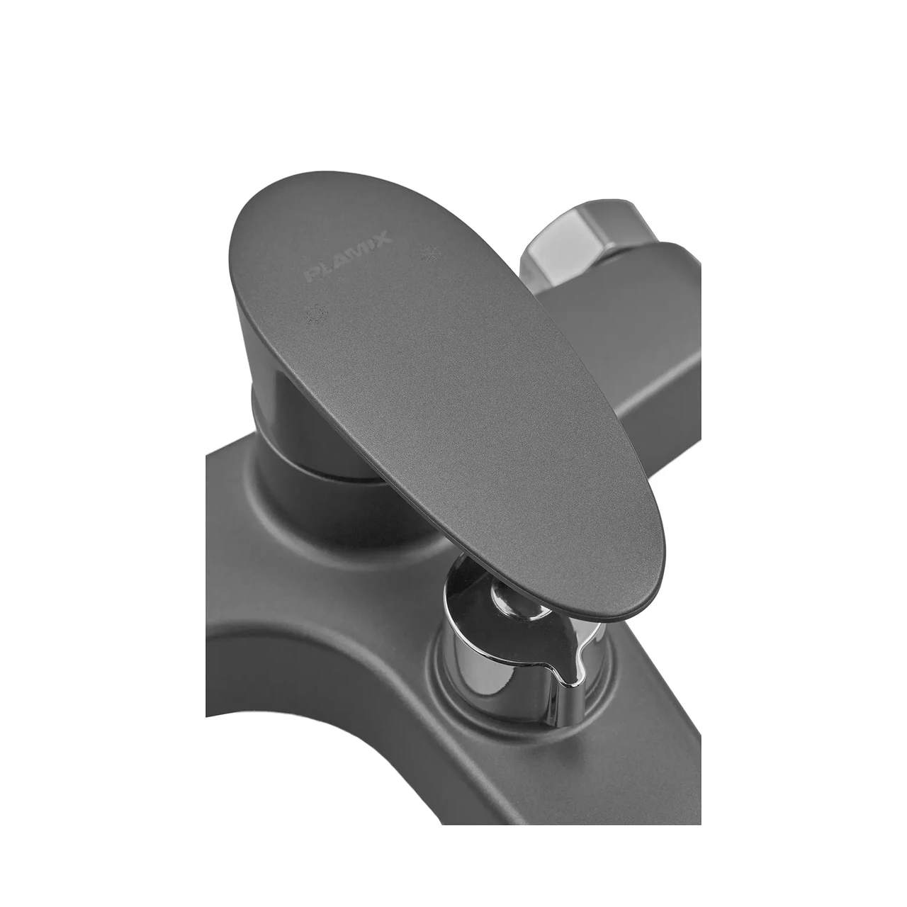 Змішувач для ванни Plamix CEZAR-009 EURO SET Graphite, зі шлангом, лійкою та кронштейном - Зображення 2