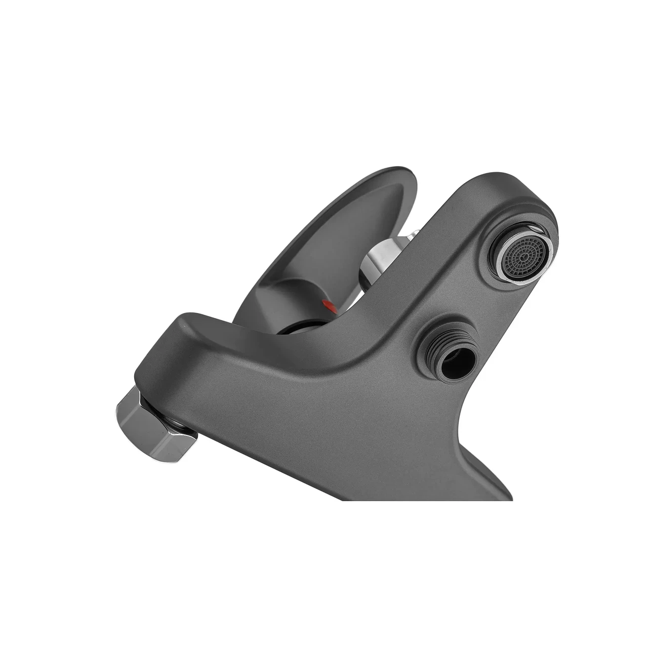 Змішувач для ванни Plamix CEZAR-009 EURO SET Graphite, зі шлангом, лійкою та кронштейном - Зображення 3