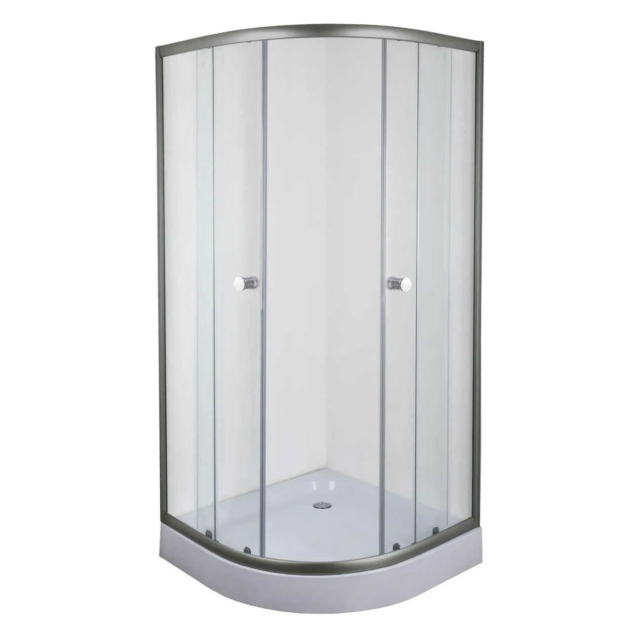 Душова кабіна з низьким піддоном Mixxus PLAIN SCT02-90x90x195-TR GRAPHITE прозоре скло 4мм - Зображення 4