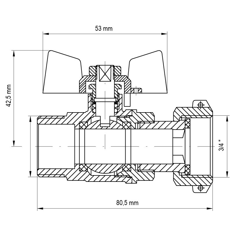 Кран з накидною гайкою 3/4" ГШМ KOER KR.220 - Зображення 2