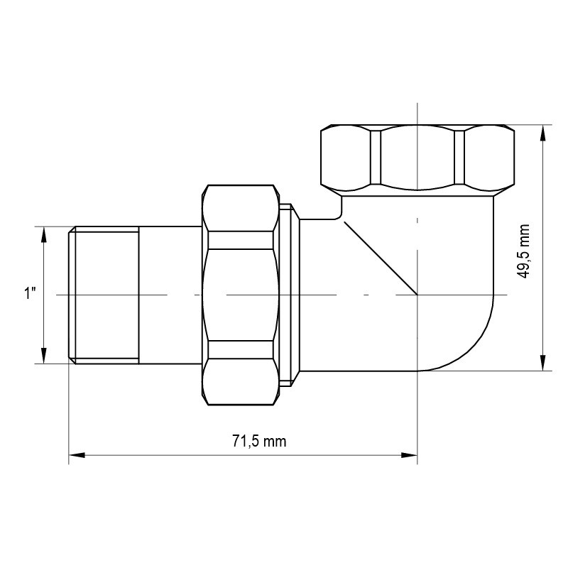 Згін американка 1 "кутовий KOER KR.342 - Зображення 2