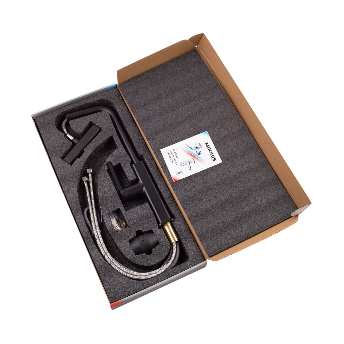 Змішувач для кухні з висувним виливом Mixxus Premium HAMMER 014 BLACK - Зображення 5