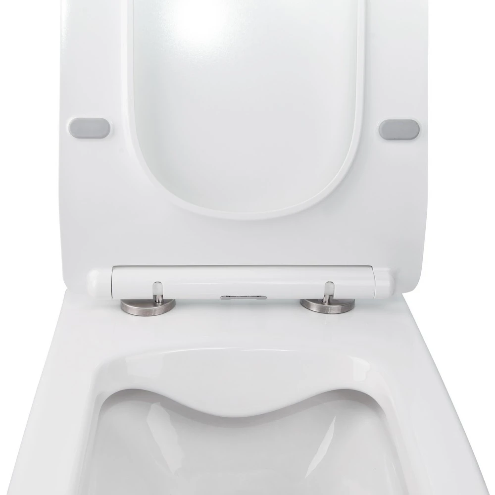 Унітаз підвісний Mixxus QUADRO-0304-R 520×360×365 мм, система змиву RIMLESS, білий - Зображення 4