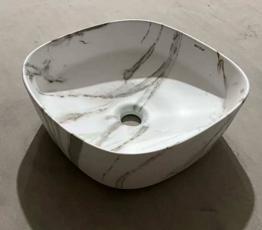 Раковина накладна Mixxus Premium DIVERSE-0104 MARBLE 370х370х135mm - Зображення 5