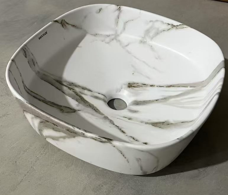 Раковина накладна Mixxus Premium DIVERSE-0104 MARBLE 370х370х135mm - Зображення 8
