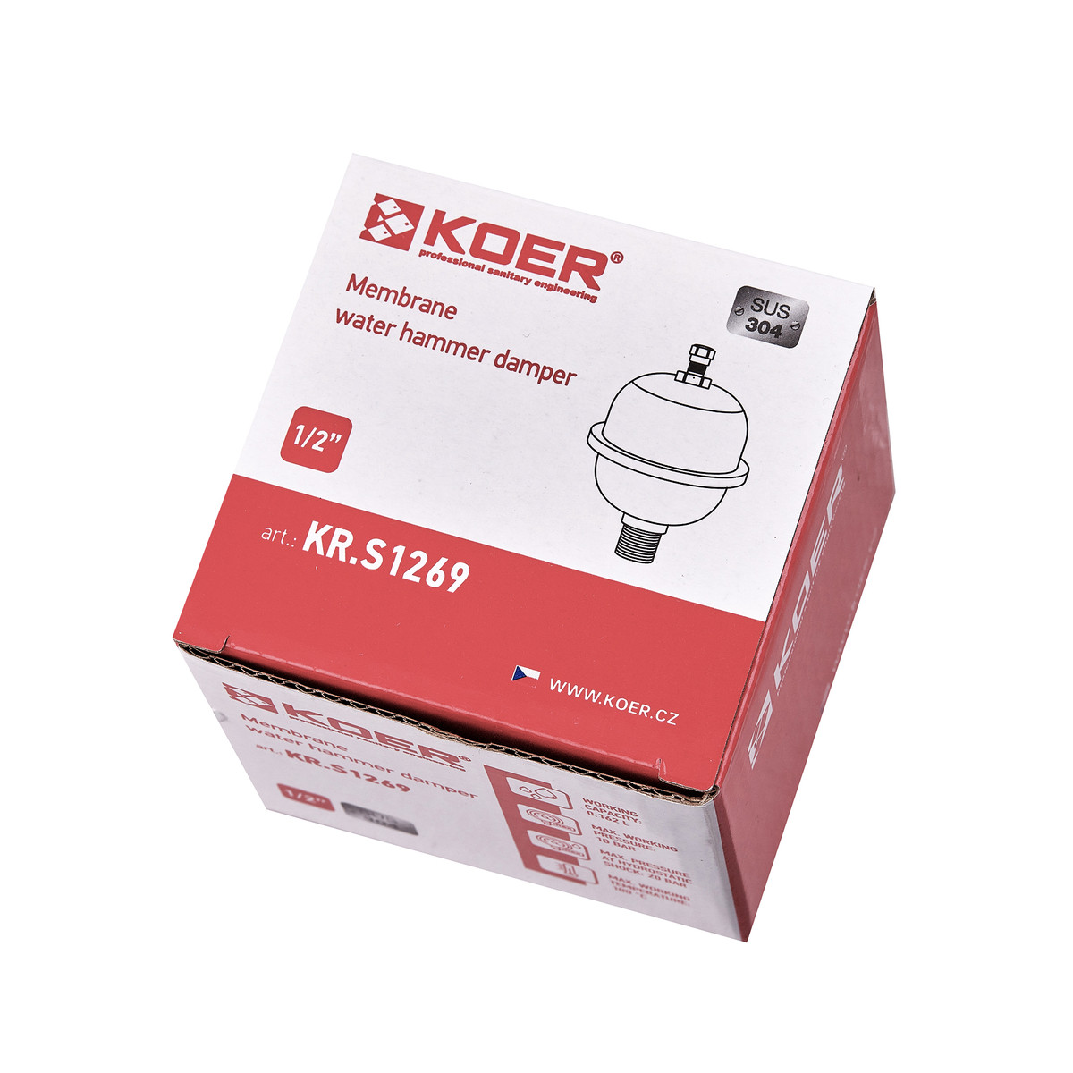 Компенсатор гідроудару KOER KR.S1269 - 1/2" мембранний - Зображення 4