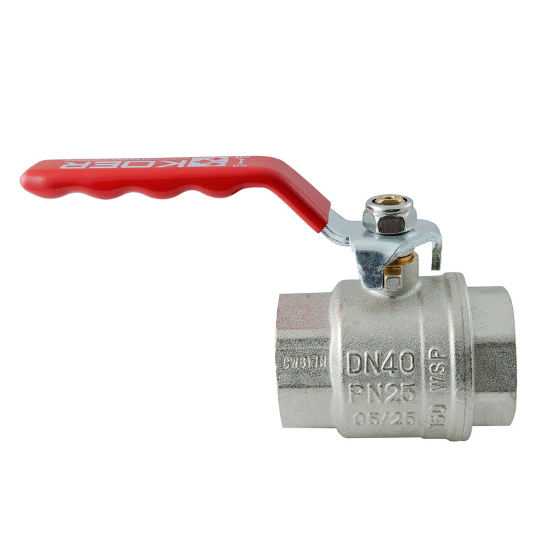 Кран кульовий ГГВ KOER Extreme KE.214-40 - 1 1/2" FF ручка "важіль" червона - Зображення 3