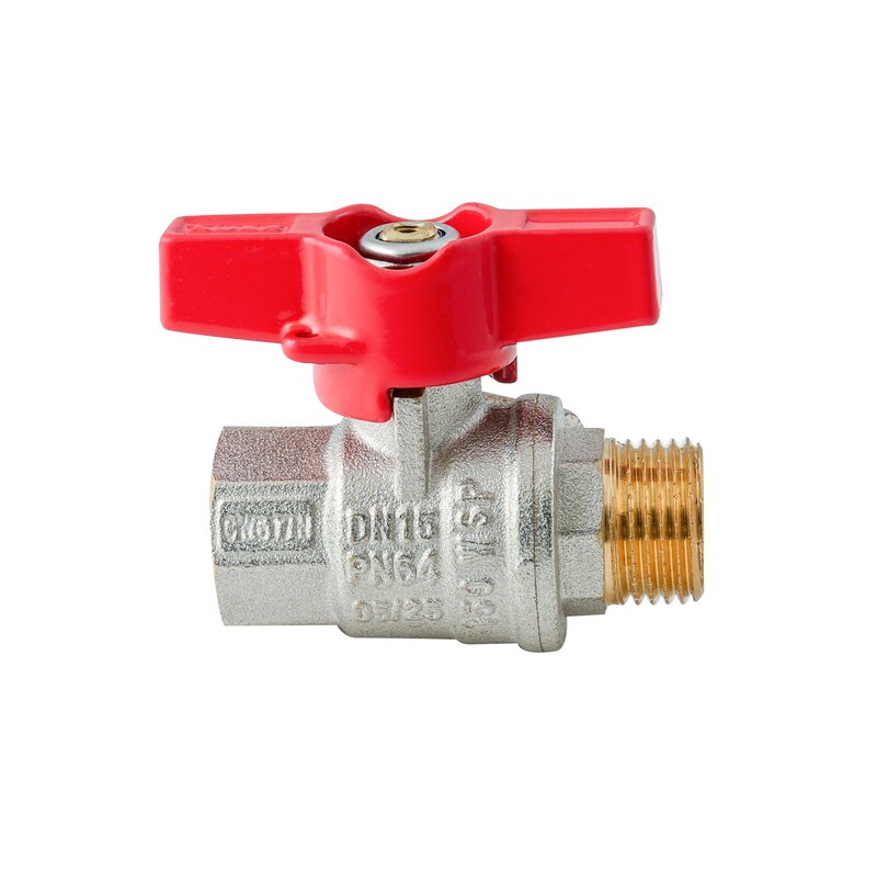 Кран кульовий ГШМ KOER Extreme KE.218-15 - 1/2" FM ручка "метелик" червона - Зображення 2