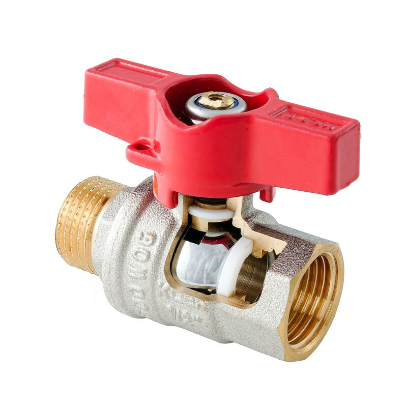 Кран кульовий ГШМ KOER Extreme KE.218-15 - 1/2" FM ручка "метелик" червона - Зображення 3
