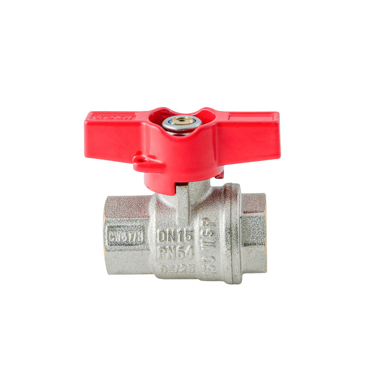 Кран кульовий ГГМ KOER Extreme KE.217-15 - 1/2" FF ручка "метелик" червона - Зображення 3