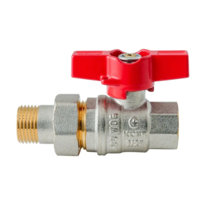 Кран з американкою KOER Extreme KE.227-15 - 1/2" ручка "метелик" червона