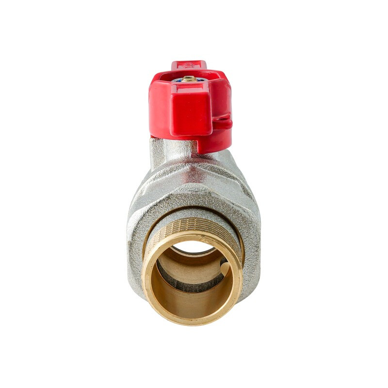 Кран з американкою KOER Extreme KE.227-20 - 3/4" ручка "метелик" червона - Зображення 2