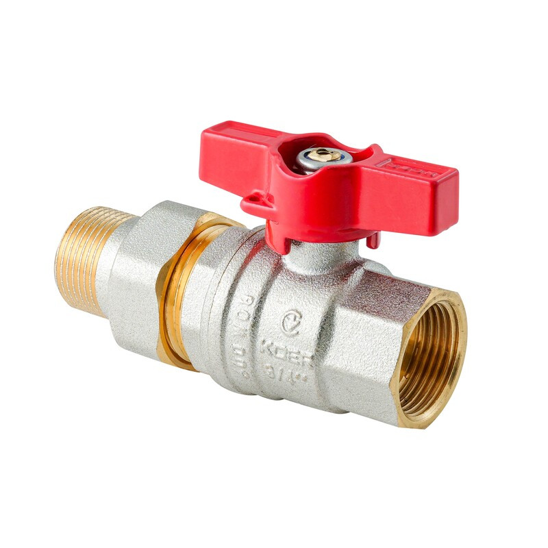 Кран з американкою KOER Extreme KE.227-20 - 3/4" ручка "метелик" червона - Зображення 3