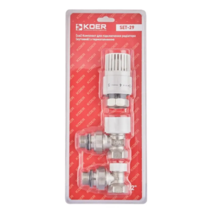 Комплект для підключення радіатора KOER SET-29 - 1/2'' з термоголовкою