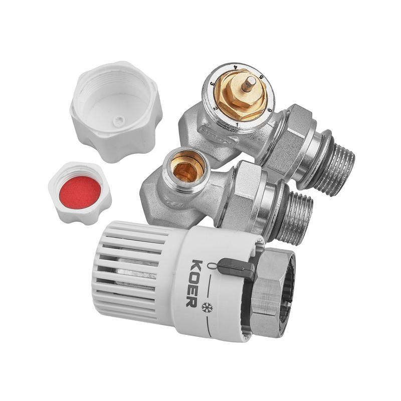 Комплект для підключення радіатора KOER SET-29 - 1/2'' з термоголовкою - Зображення 2