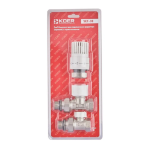 Комплект для підключення радіатора KOER SET-30 - 1/2'' з термоголовкою
