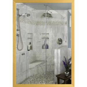Дзеркало настінне Zerix FONTE MRZ09-60x85-Reverse GOLD прямокутне в золотій рамі