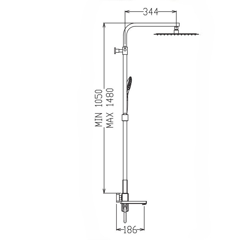 Душова колона зі змішувачем KOER KB-56039-01, 3 функції (Колір хром) - Зображення 2